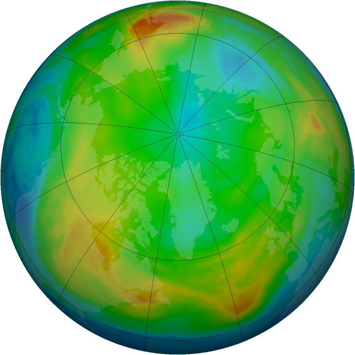 Arctic ozone map for 17 December 1989